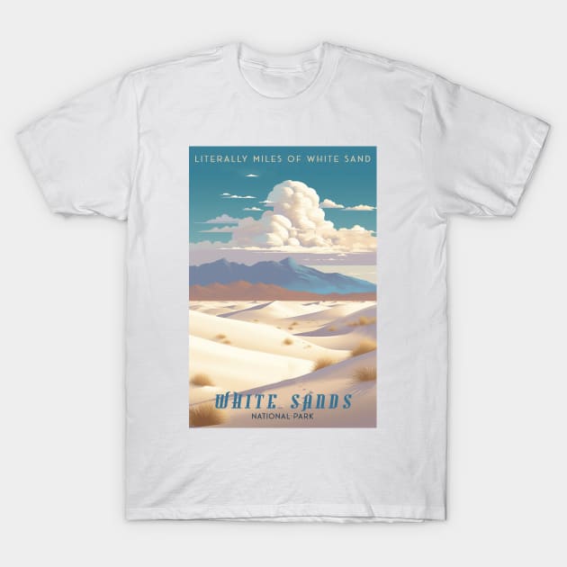 White Sands National Park Travel Poster T-Shirt by GreenMary Design